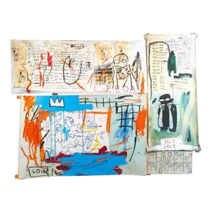 Jean Michel Basquiat Estate Offset Lithograph Pop Art Print " Piscine Versus the Best Hotels " 1982