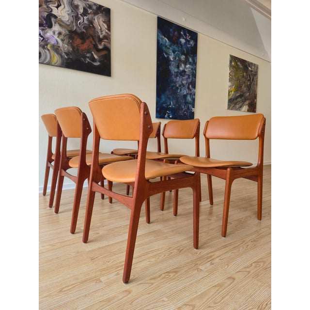 An elegant set of six original Model OD49 dining chairs designed by Erik Buch and produced in Denmark during the 1960s....