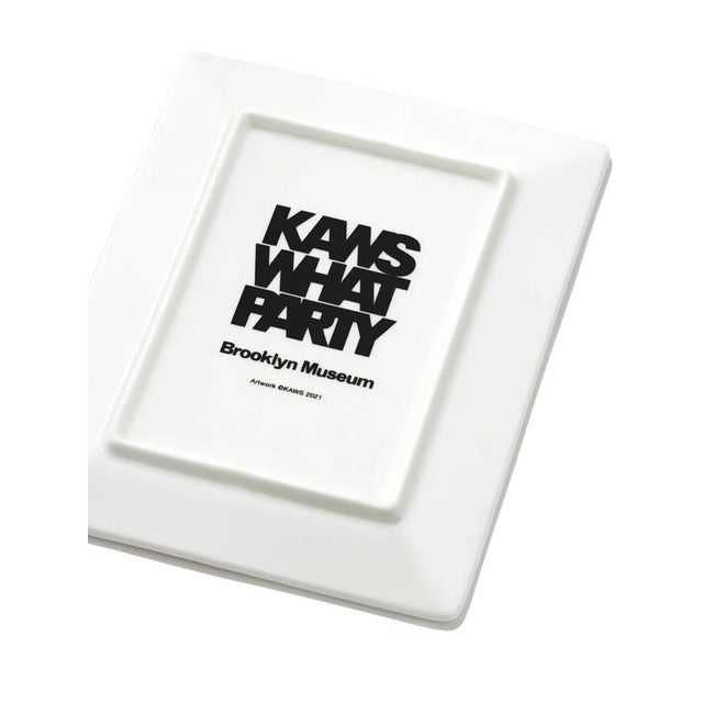 KAWS URGE: Set of 4 rare, limited edition ceramic plates produced in conjunction with the 2021 KAWS Brooklyn Museum show,...