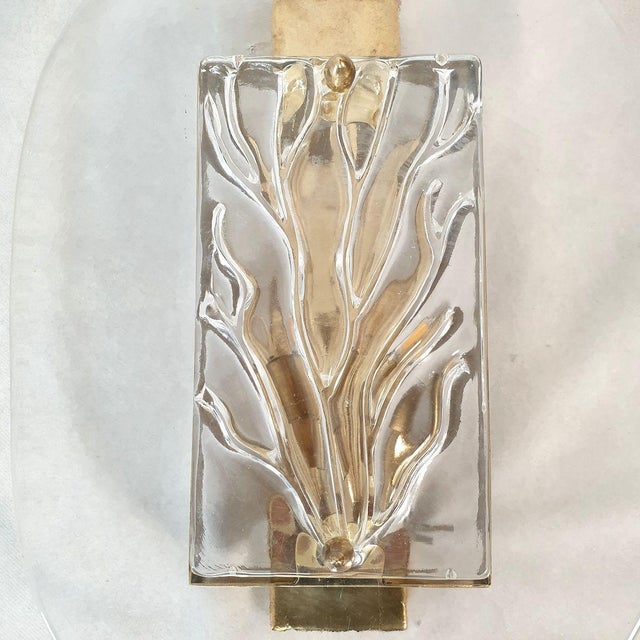 Metal Mid-Century Modern Murano Glass Sconces - A Pair For Sale - Image 7 of 9