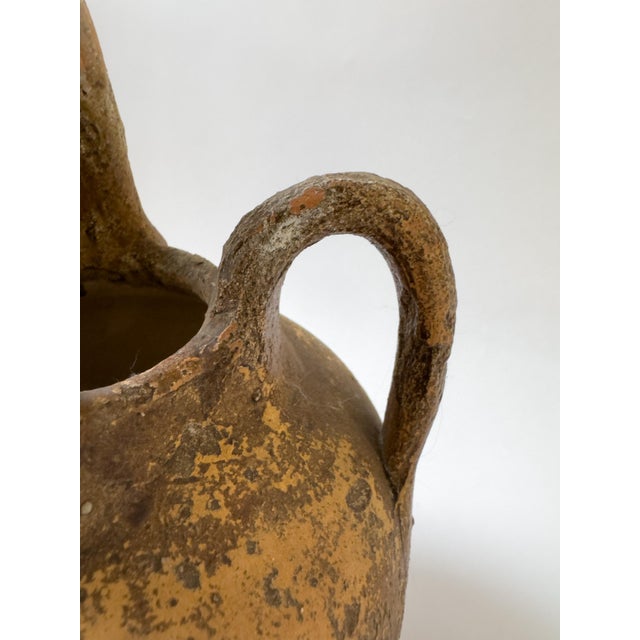 Apricot Antique French Partially Glazed Terracotta Cruche Jug, C. 1900 For Sale - Image 8 of 17