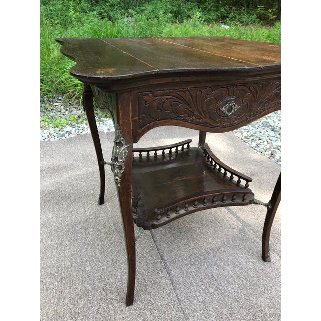 Wood Antique English Queen Anne Walnut Table For Sale - Image 7 of 10