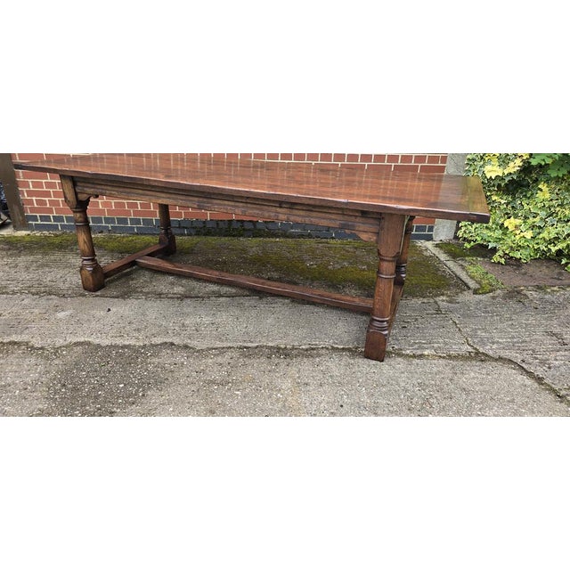 Refrectory Kitchen Farmhouse Oak Dining Table, 1920 For Sale - Image 13 of 18