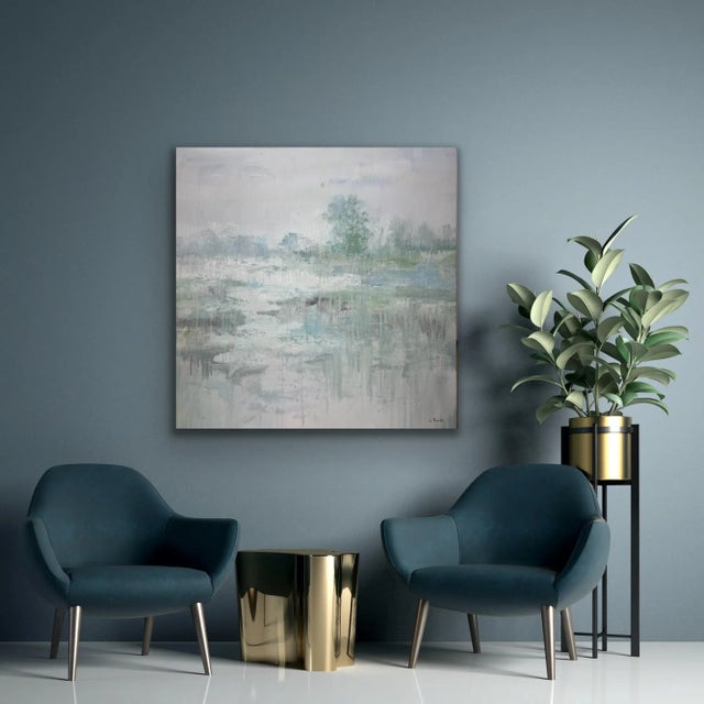 Impressionistic Landscape With Drip Technique For Sale - Image 4 of 12