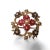 Victorian Late 19th Century 18K White Gold Diamond Ruby Sapphire Seed Pearl Brooch Victorian Estate For Sale - Image 3 of 3