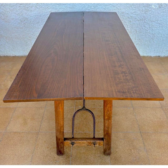Antique Spanish Bourgeois Walnut Fold Out Table For Sale - Image 18 of 18