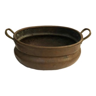 Mid 20th Century Copper and Brass Planter With Handles For Sale