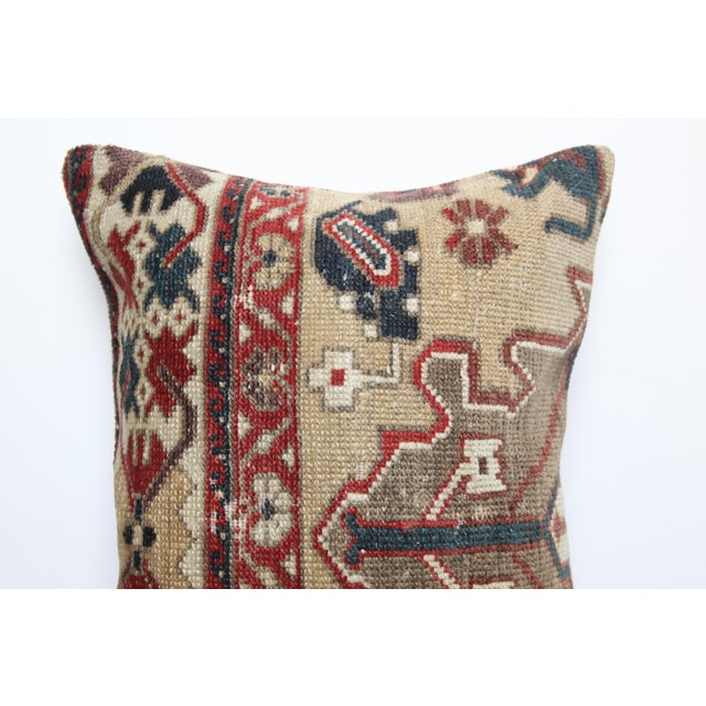 Textile Antique Handmade Double-Knotted Tribal Rug Lumbar Pillow Cover, 16" X 24" For Sale - Image 7 of 10