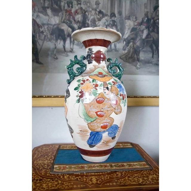 Meiji Japanese Satsuma Vase For Sale - Image 4 of 6