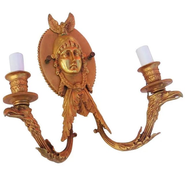 Empire Style Valkyrie Wall Sconce - A Pair For Sale - Image 4 of 8