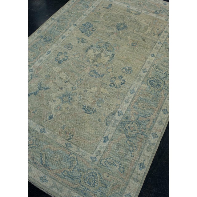 Turkish Turkish Oushak Rug 4' x 6'4" #17771 For Sale - Image 3 of 8