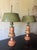1940s French Neoclassical Painted Tole Table Lamps With Metal Shades - a Pair For Sale - Image 4 of 12