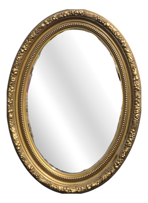 Antique Victorian Gilt Oval Mirror, 1880