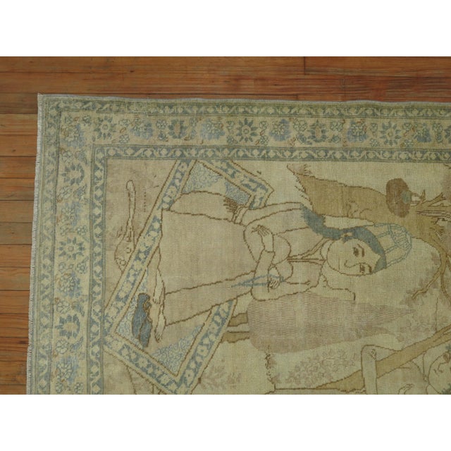 Persian Antique Persian Pictorial Rug - 3'11" x 5'5" For Sale - Image 3 of 6