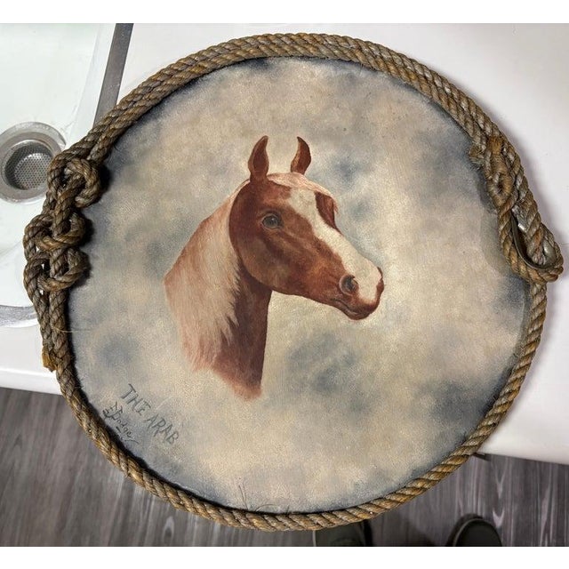 Folk Art Signed & Dated 1899 Horse Painting on Board For Sale - Image 3 of 7