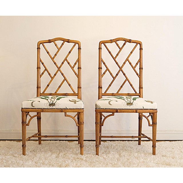 Brown Mid-Century Faux Bamboo Chairs from GP & J Baker, 1970s, Set of 2 For Sale - Image 8 of 8