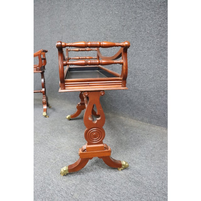 Baker Furniture Company Late 20th Century Baker Mahogany & Brass Regency Style Planters - Set of 2 For Sale - Image 4 of 9