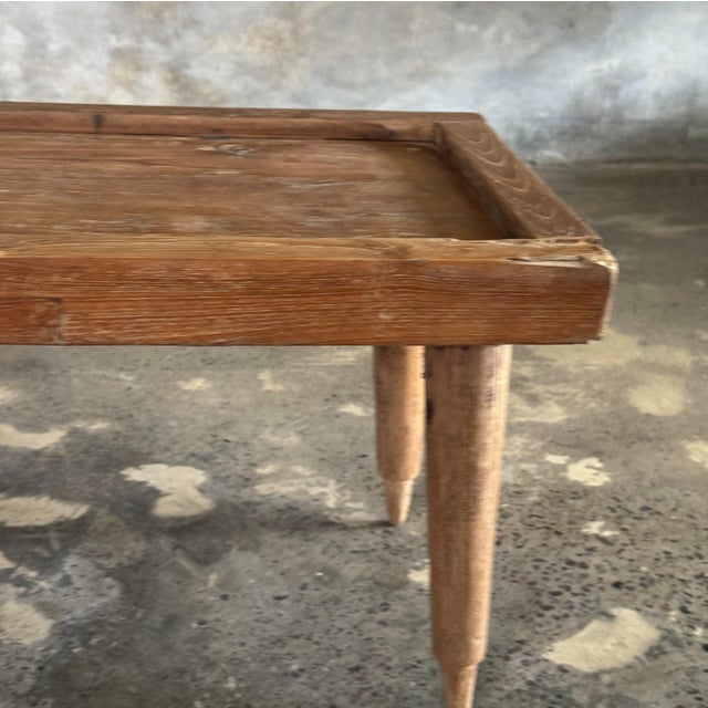 Coffee Table with Tapered Legs in Antique Teak, 1980s For Sale - Image 10 of 18