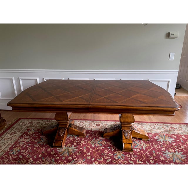 Ethan Allen Pedestal Dining Set with Table and Eight Dining Chairs 9