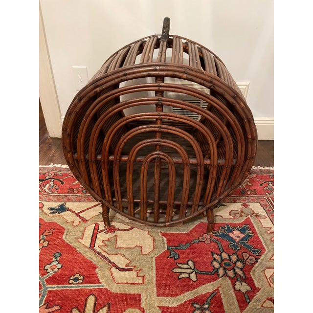 Art Deco 1930s Deco Bamboo & Rattan Dog Bed Carrier For Sale - Image 3 of 8