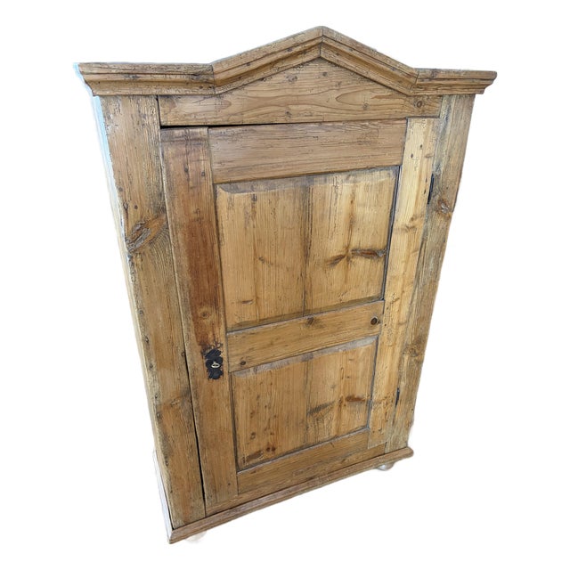 Antique European Scrubbed Pine Pantry Cupboard For Sale