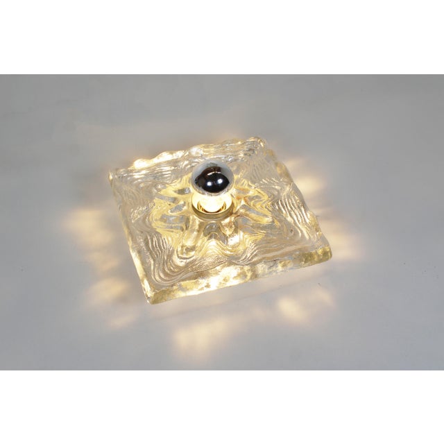 Cream Vintage Ice Glass Wall Lamps from Peill & Putzler, Germany, 1970s, Set of 2 For Sale - Image 8 of 9