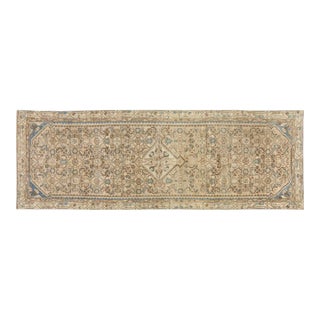 Vintage Turkish Hand Knotted Wool Rug, 3'2''x9'9'' For Sale