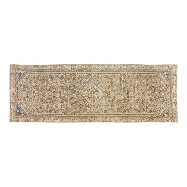 Vintage Turkish Hand Knotted Wool Rug, 3'2''x9'9'' For Sale