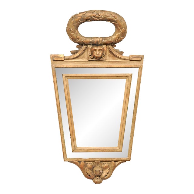 Early 19th Century Neoclassical Italian Giltwood Accent Mirror For Sale