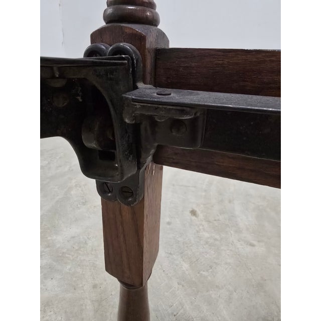 French Antique Full Size Bedframe, Barley Twist With Original Iron Castors and Rails For Sale - Image 11 of 18