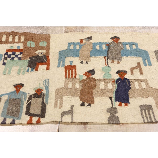 Beige Vintage Egyptian Kilim Tapestry Rug - 02'07 X 04'08 For Sale - Image 8 of 9