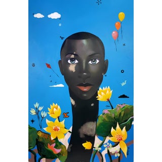 Flora of the Sun, Acrylic Painting, Creative Expressionism, Akanji Bolaji (2023) Acrylic on Canvas For Sale