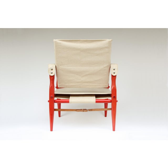 Mid-Century Modern Vintage Red Safari Chair, 1970s For Sale - Image 3 of 13