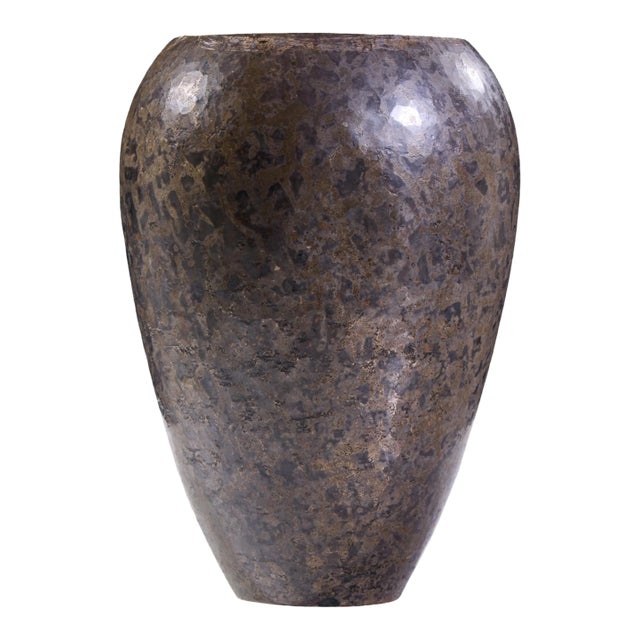 Claudius Linossier Signed French Hammered Copper 9" Vase For Sale