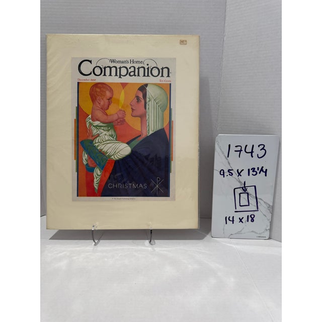 1930 Original Woman's Home Companion Cover, December, William P. Welsh, Art Deco, Matted For Sale In Atlanta - Image 6 of 6