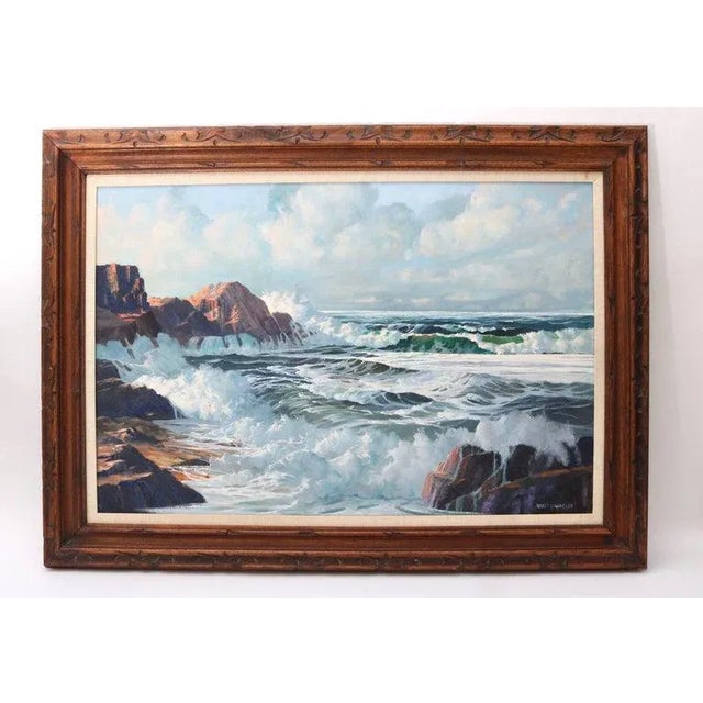 Unframed for Mark Only * Oil Painting "Shore Line at High Tide" by Robert P. Wheeler For Sale - Image 11 of 11