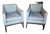 Light Blue Suede Club Chair For Sale