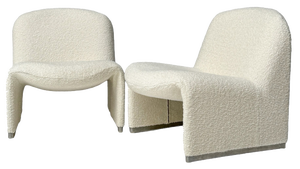 Set of Mid-Century Modern Alky Lounge Chairs in Bouclé by Giancarlo Piretti from Artifort, 1970s