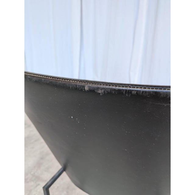 Vintage Lupina Shell Chair in Black Leather by Niko Kralj for Stol Kamnik, 1970s For Sale - Image 9 of 18