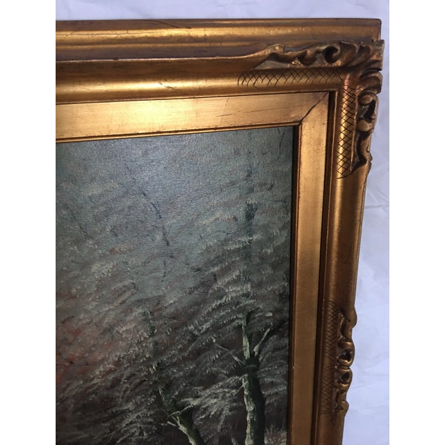 Early 20th Century Winter Landscape Oil Painting by Ira Remsen, Framed For Sale - Image 10 of 13