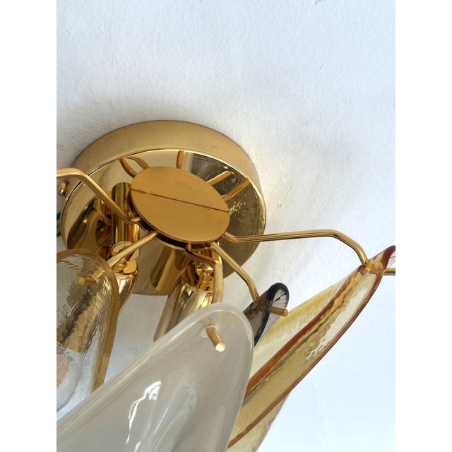 Mid-Century Modern Contemporary Modern Multicolor Amber "Rondini" Murano Wall Sconces- Set of Two For Sale - Image 3 of 9