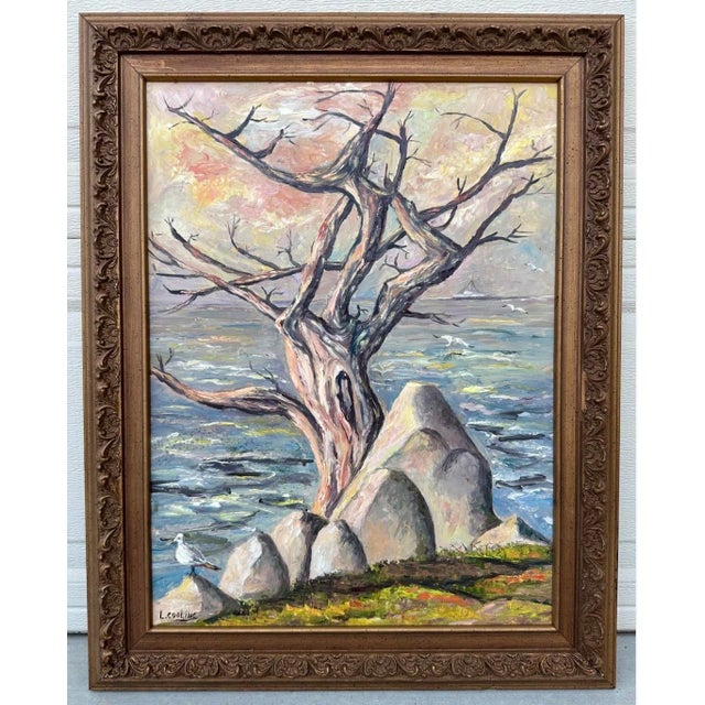 1950s Lydia Cooling Signed Large Framed Seascape Impressionist Original Oil Painting For Sale - Image 16 of 18