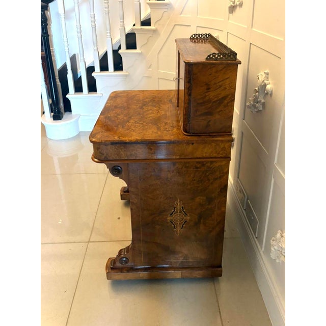 Brown Antique Victorian Burr Walnut Davenport Desk, 1860 For Sale - Image 8 of 18