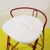 Red Metal Step Stool with White Plastic Seat by Norda