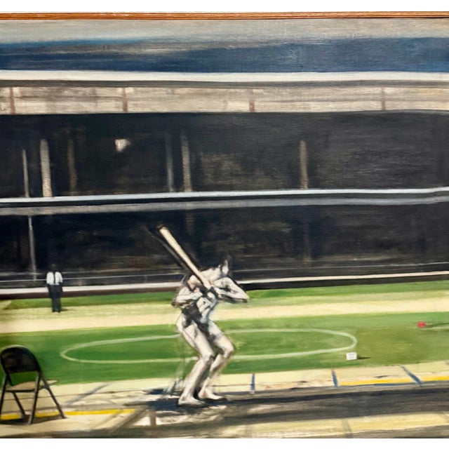Sidney Goodman, Large American Modernist Oil Painting Baseball Game the Tryout Sidney Goodman, 1965 For Sale - Image 16 of 18
