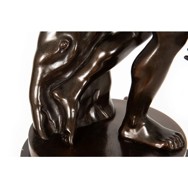 Antique Italian Grand Tour Bronze Sculpture “Disc Thrower” or Discobolus For Sale - Image 13 of 18
