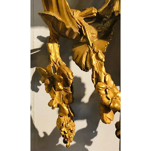 Large Three-Light Torch and Ribbon Form Wall Sconces - Set of 4 For Sale - Image 9 of 13