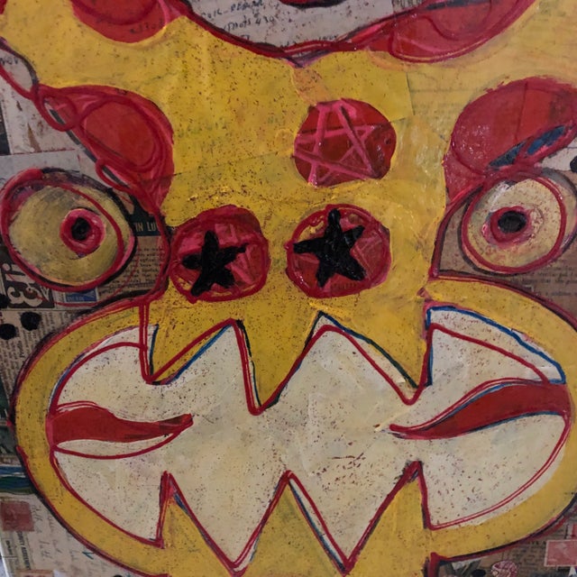 Textile Contemporary Original Wayne Cunningham Abstract Painting/Collage Signed For Sale - Image 7 of 8