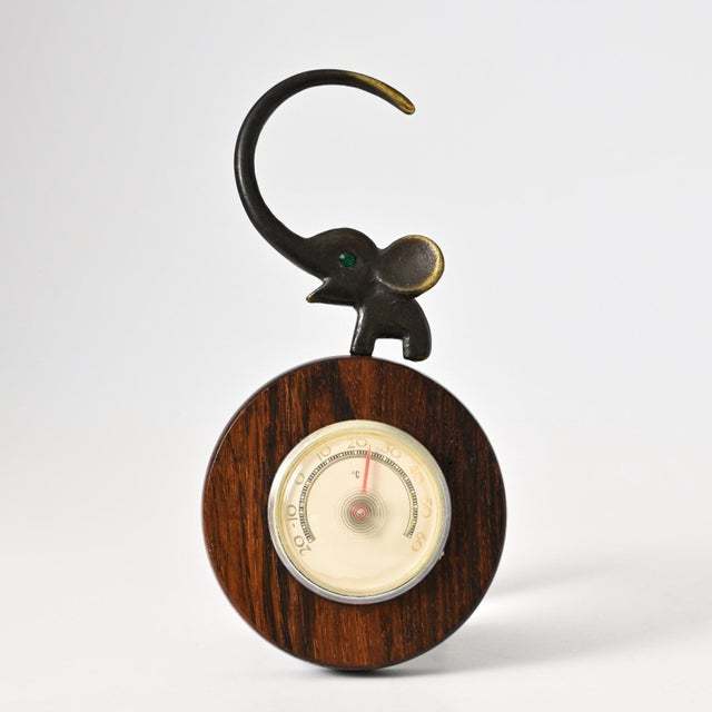 Bronze Elephant Wall Thermometer by Walter Bosse, 1960s For Sale - Image 10 of 10