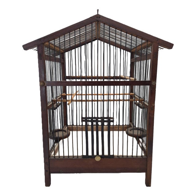Antique Wooden Birdcage, 1920 For Sale